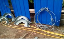 Preparations for pile jacketing on